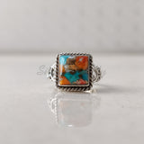 'Dashing' Oyster Copper Turquoise 925 Solid Sterling Silver Ring