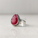 'Bohmin' Ruby 925 Solid Sterling Silver Ring