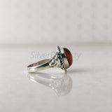 'Boho' Brown Copper Turquoise 925 Solid Sterling Silver Ring