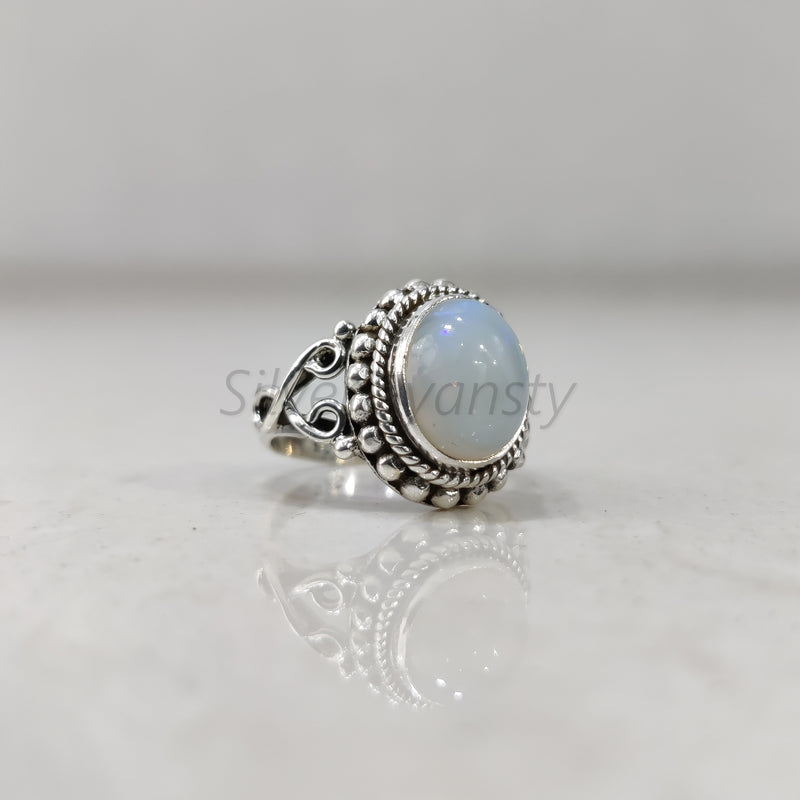 'Designer' Ethiopian Opal Ring, 925 Solid Sterling Silver Ring