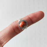 'Boho' Brown Copper Turquoise 925 Solid Sterling Silver Ring