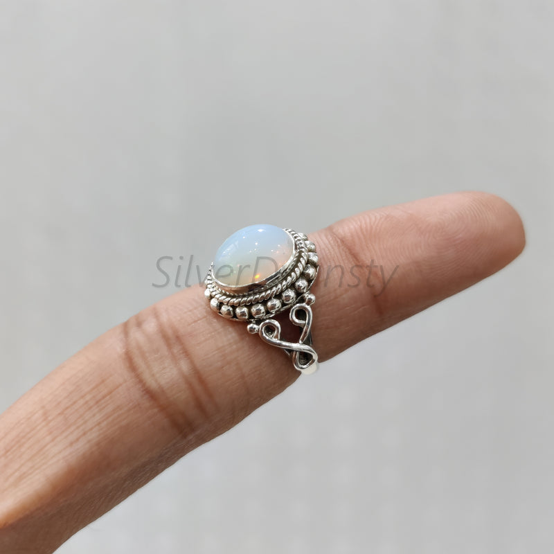 'Designer' Ethiopian Opal Ring, 925 Solid Sterling Silver Ring