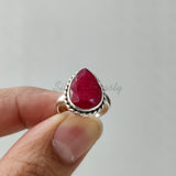 'Bohmin' Ruby 925 Solid Sterling Silver Ring