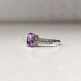 'Boho' Multistone Amethyst and Zircon 925 Solid Sterling Silver Ring