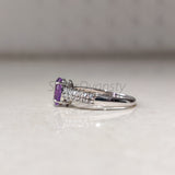 'Boho' Multistone Amethyst and Zircon 925 Solid Sterling Silver Ring