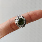 'Boho' Peridot, 925 Solid Sterling Silver Ring for Women