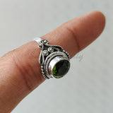 'Boho' Peridot, 925 Solid Sterling Silver Ring for Women