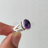 'Boho' Amethyst 925 Solid Sterling Silver Ring Oval