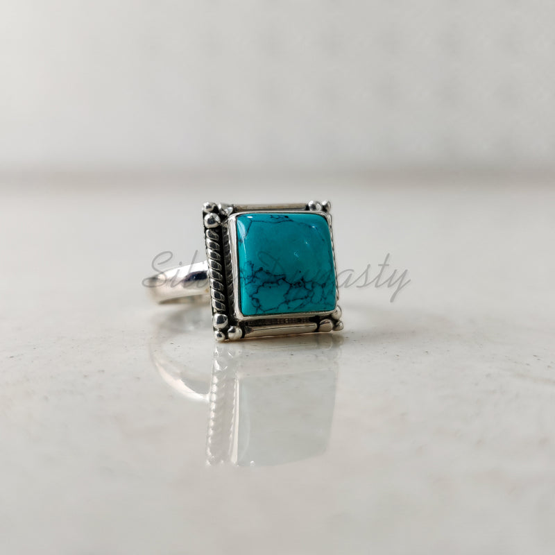 'Statement' Turquoise 925 Solid Sterling Silver Ring