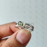 'Boho' Peridot, 925 Solid Sterling Silver Ring for Women