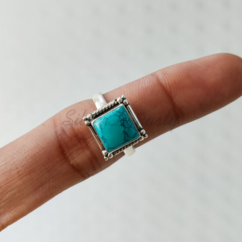 'Statement' Turquoise 925 Solid Sterling Silver Ring