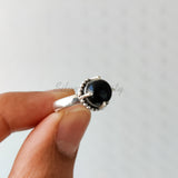 'BIA' Black Onyx 925 Solid Sterling Silver Ring Round