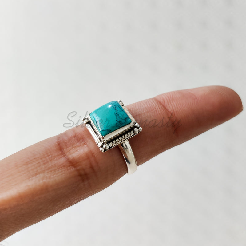 'Statement' Turquoise 925 Solid Sterling Silver Ring