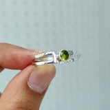 'Boho' Peridot, 925 Solid Sterling Silver Ring for Women