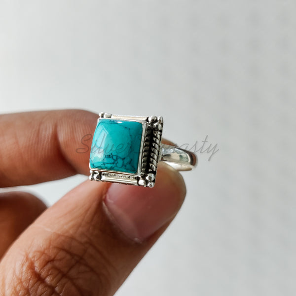 'Statement' Turquoise 925 Solid Sterling Silver Ring