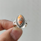 'Designer' Oyster Copper Turquoise 925 Solid Sterling Silver Ring