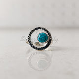 'Designer' Turquoise 925 Solid Sterling Silver Ring