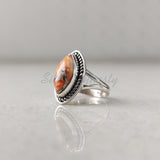 'Designer' Oyster Copper Turquoise 925 Solid Sterling Silver Ring