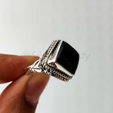 'BIA' Black Onyx 925 Solid Sterling Silver Ring