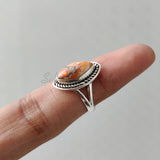 'Designer' Oyster Copper Turquoise 925 Solid Sterling Silver Ring