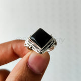 'BIA' Black Onyx 925 Solid Sterling Silver Ring