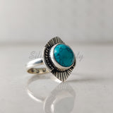 'Designer' Turquoise 925 Solid Sterling Silver Ring