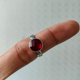 'Bohmin' Garnet 925 Solid Sterling Silver Ring