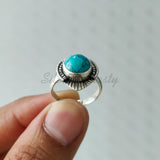 'Designer' Turquoise 925 Solid Sterling Silver Ring