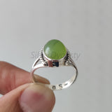 'BIA' Peridot 925 Solid Sterling Silver Ring Cabochon