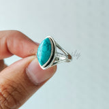 'Elegant' Turquoise 925 Solid Sterling Silver Ring