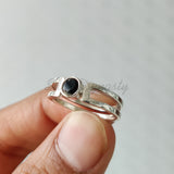 'BIA' Black Onyx 925 Solid Sterling Silver Ring Round