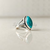 'Elegant' Turquoise 925 Solid Sterling Silver Ring