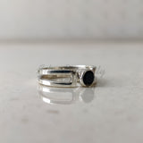 'BIA' Black Onyx 925 Solid Sterling Silver Ring Round