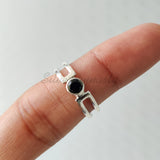 'BIA' Black Onyx 925 Solid Sterling Silver Ring Round