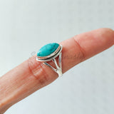 'Elegant' Turquoise 925 Solid Sterling Silver Ring