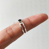 'BIA' Black Onyx 925 Solid Sterling Silver Ring Round