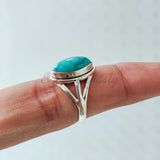 'Elegant' Turquoise 925 Solid Sterling Silver Ring