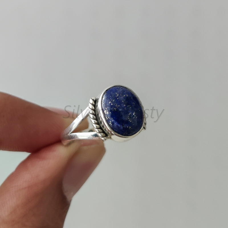 'Bold' Lapis Lazuli 925 Solid Sterling Silver Ring