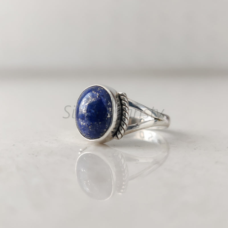 'Bold' Lapis Lazuli 925 Solid Sterling Silver Ring