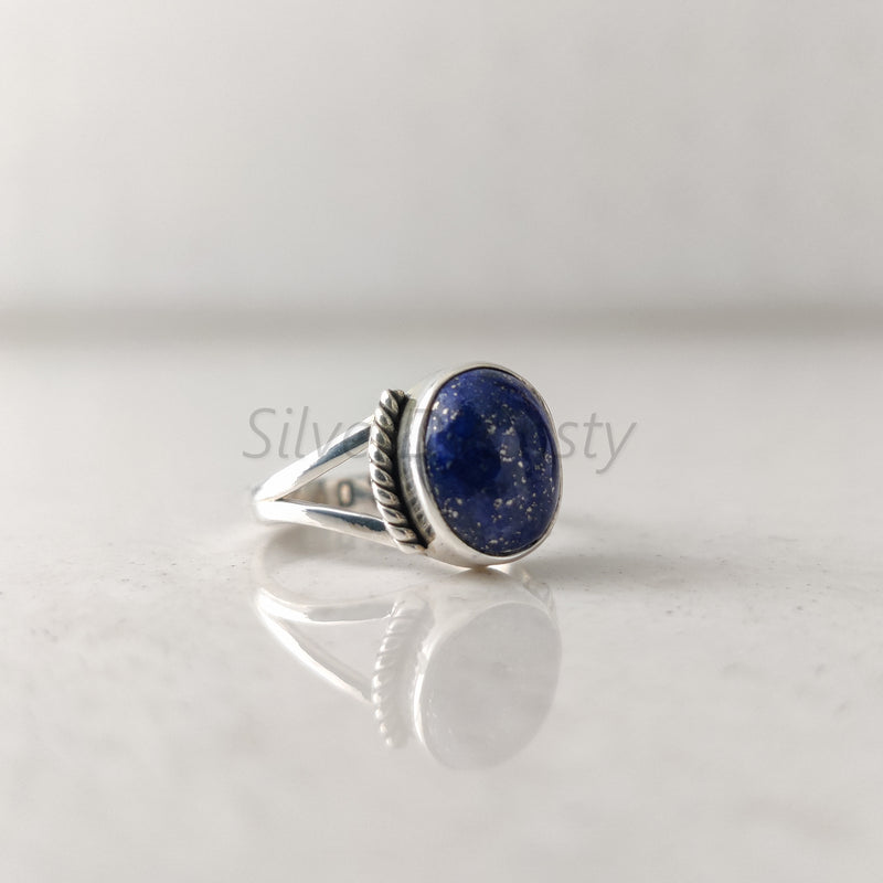 'Bold' Lapis Lazuli 925 Solid Sterling Silver Ring