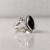 'Designer' Black Onyx 925 Solid Sterling Silver Ring