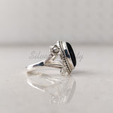 'Designer' Black Onyx 925 Solid Sterling Silver Ring