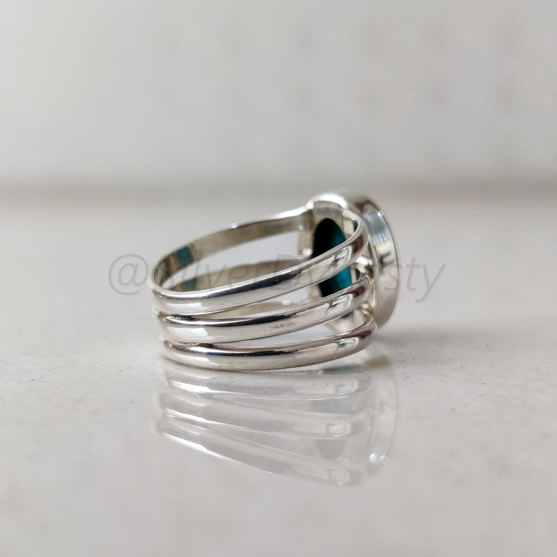 'Elegant' Turquoise 925 Solid Sterling Silver Ring