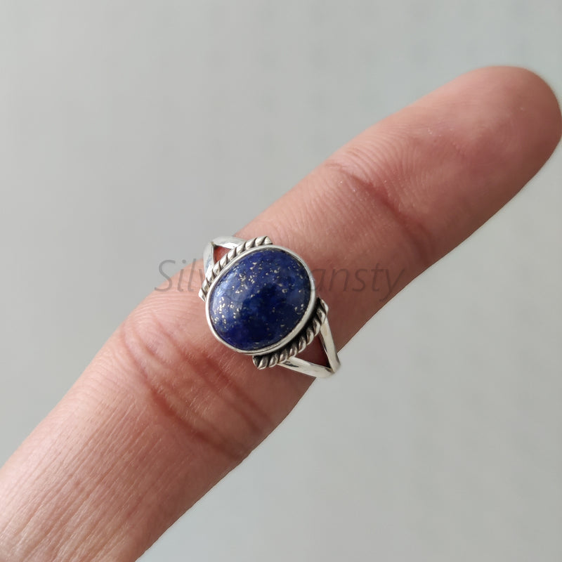 'Bold' Lapis Lazuli 925 Solid Sterling Silver Ring