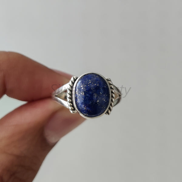 'Bold' Lapis Lazuli 925 Solid Sterling Silver Ring