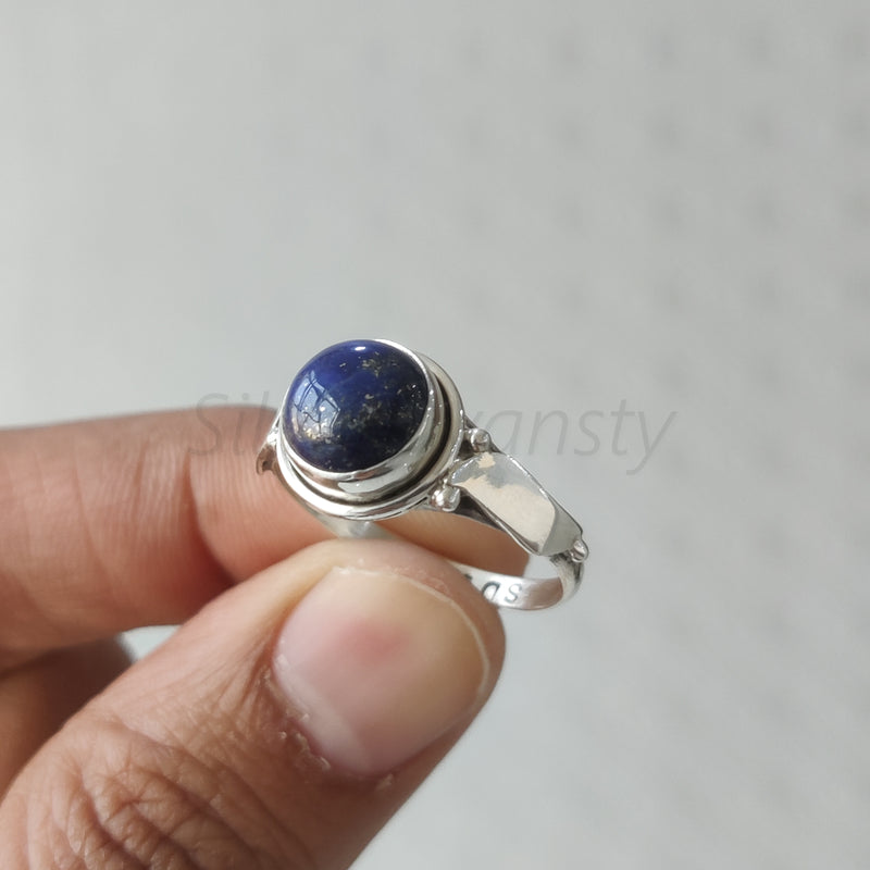 'Bold' Lapis Lazuli 925 Solid Sterling Silver Ring