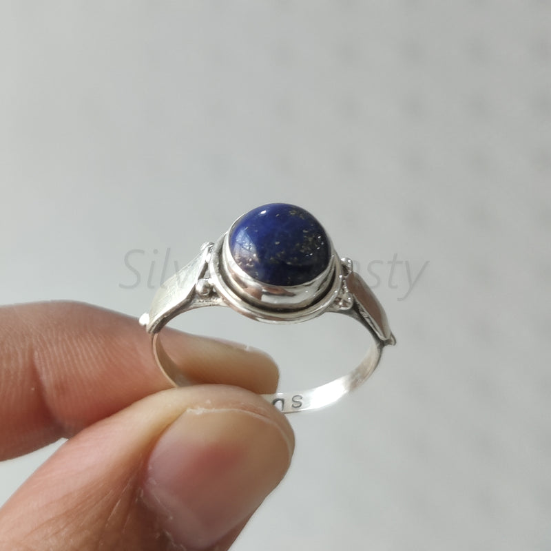 'Bold' Lapis Lazuli 925 Solid Sterling Silver Ring