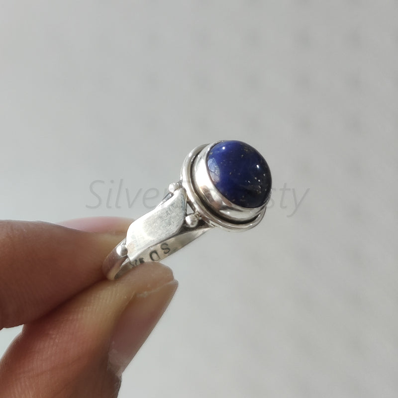 'Bold' Lapis Lazuli 925 Solid Sterling Silver Ring