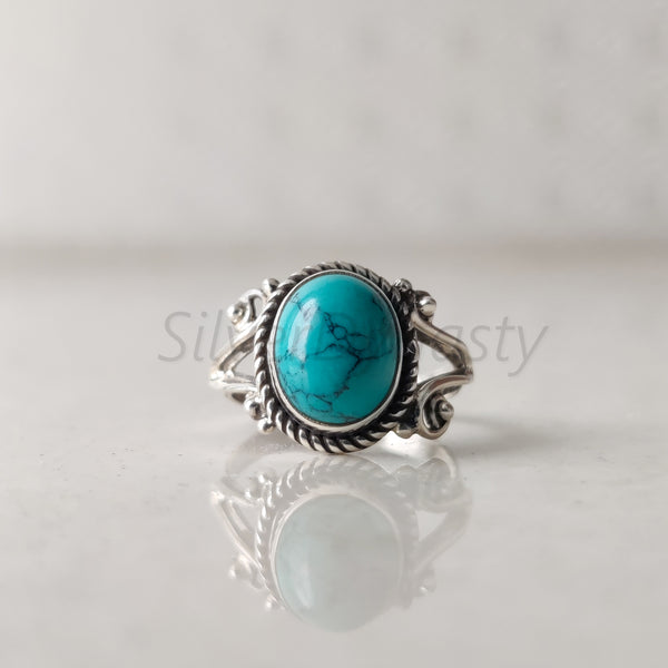 'Treat' Turquoise 925 Solid Sterling Silver Ring