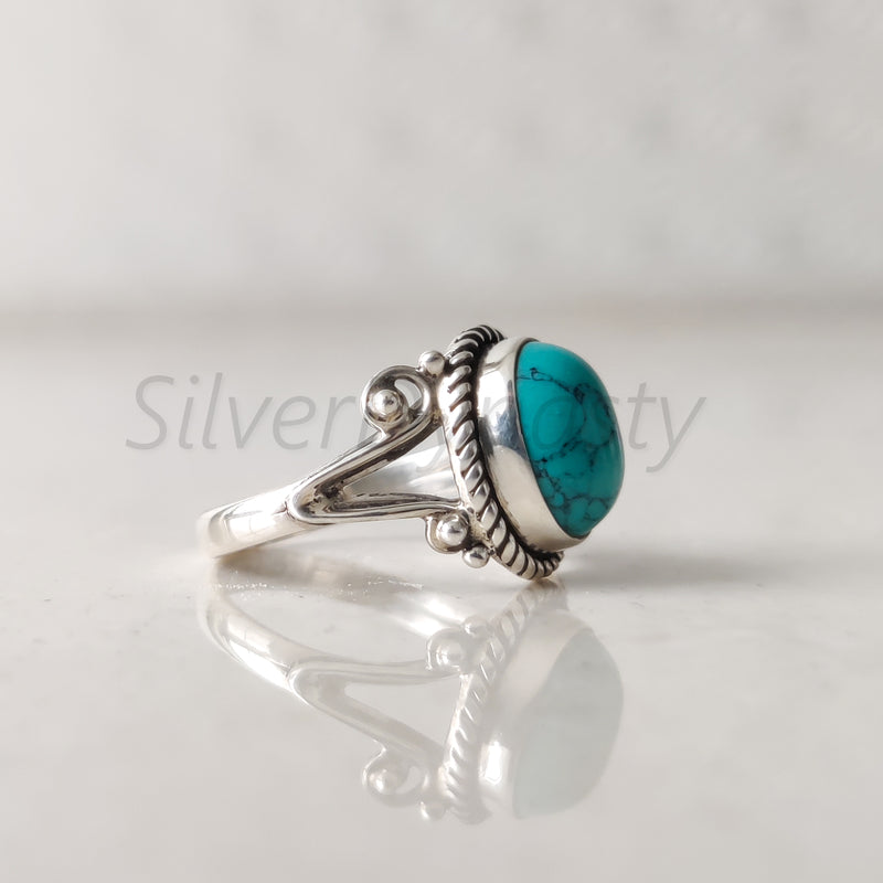 'Treat' Turquoise 925 Solid Sterling Silver Ring